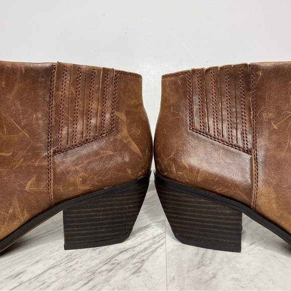 Franco Sarto Spur Brown Leather Bootie 9M - Picture 8 of 15
